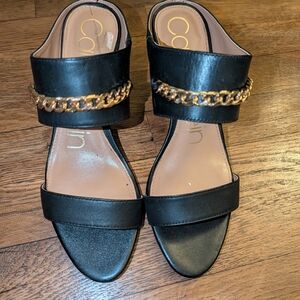 Calvin Klein Black Chain Strap Heels – Women’s Size 8.5